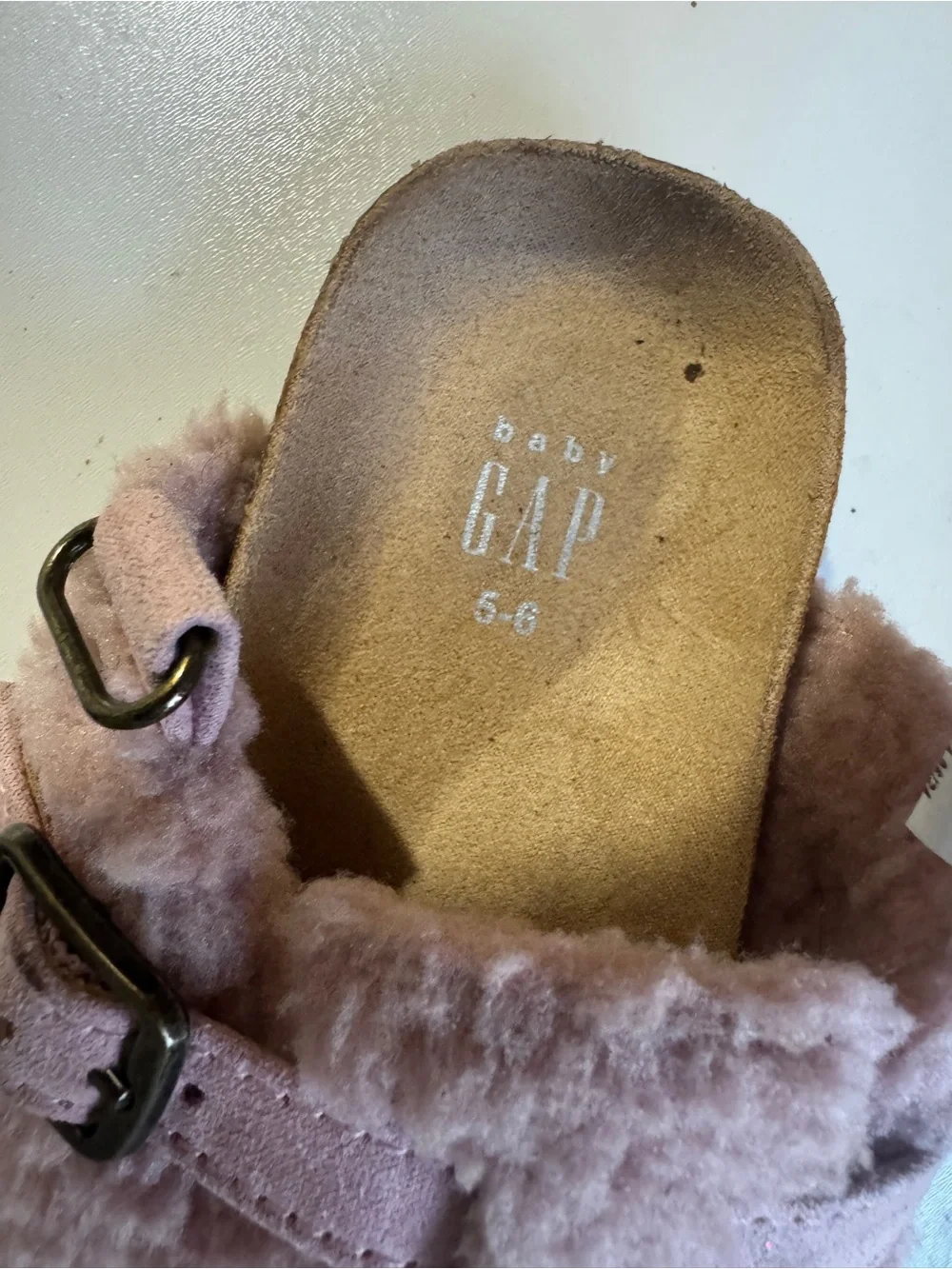 Bundle Baby faux uggs booties , Gap Pink soft slippers size 5